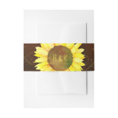 Waterverf Sunflower Weddenschap Monogrammen Uitnodigingen Wikkel (Voorkant Voorbeeld)