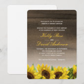 Waterverf Sunflower Wedding Uitnodiging (Voorkant / Achterkant)
