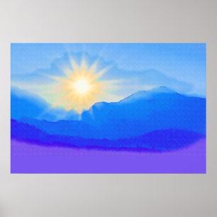 Waterverf Sunrise Poster