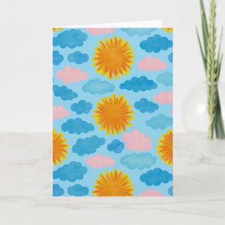 Waterverf Sunrise Sunset Blank Wenskaart Kaart