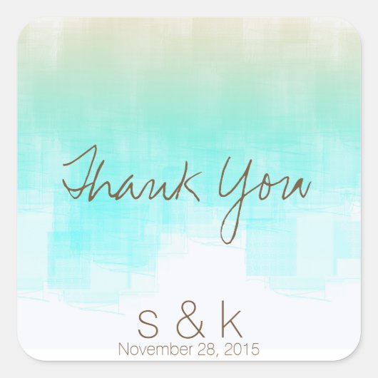 Waterverf Sunrise WSRC Vierkante Sticker (Voorkant)