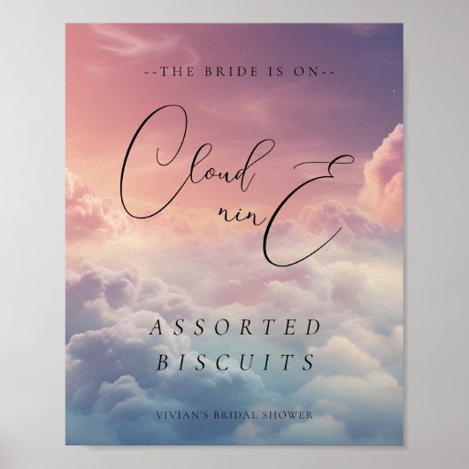 Waterverf Sunset Cloud 9 Vrijgezellenfeest Voedsel Poster (Voorkant)