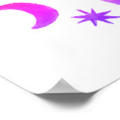 Waterverf Sunset Desert Fun Cactus Pink Pattern Poster (Hoek)