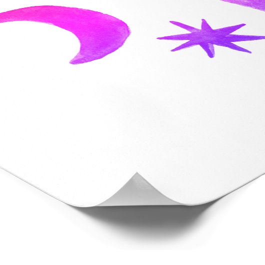 Waterverf Sunset Desert Fun Cactus Pink Pattern Poster (Hoek)