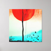 Waterverf Sunset for Natuur Lover
