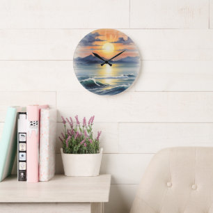 Waterverf Sunset Grote Klok