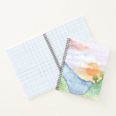 Waterverf Sunset over bergen en bomen Notitieboek (Binnen)