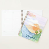 Waterverf Sunset over bergen en bomen Planner (Display)