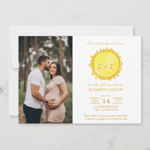 Waterverf Sunshine Baby shower Foto downloaden Kaart