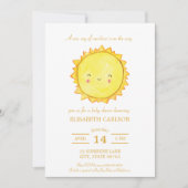 Waterverf Sunshine Baby shower Uitnodiging Neutraa (Voorkant)