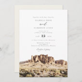 Waterverf Superstition Mountains woestijnbruiloft Kaart (Voorkant / Achterkant)