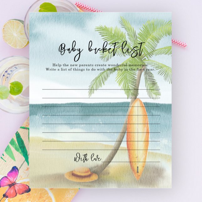 Waterverf surf Beach - Baby bucket list (Creator heeft geüpload)