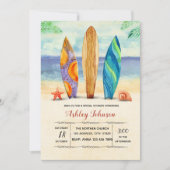 Waterverf surf uitnodiging (Voorkant)