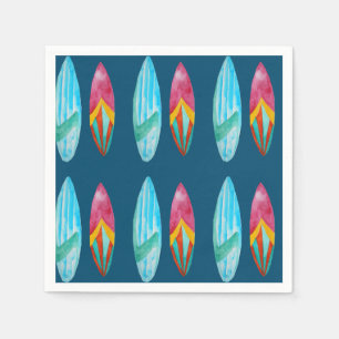 Waterverf Surfboard Patroon Servet