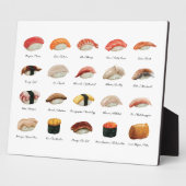 Waterverf Sushi Chart Tabletop Fotoplaat (Zijkant)