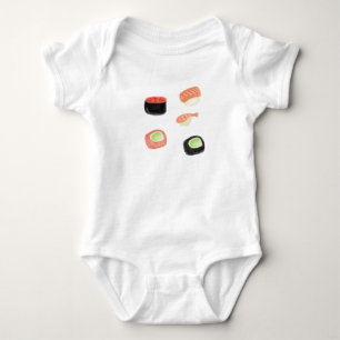 Waterverf Sushi Cucumber Rolls Baby Romper