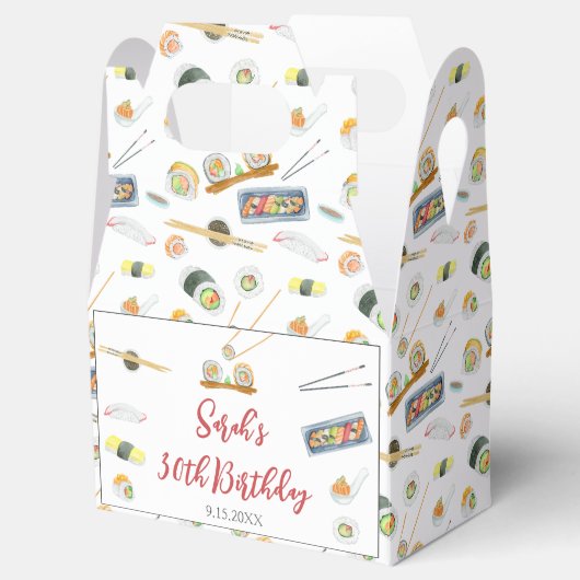 Waterverf Sushi en Sashimi Elke Verjaardag Bedankdoosjes (Geopend)