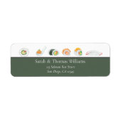 Waterverf Sushi en Sashimi Etiket (Voorkant)