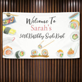 Waterverf Sushi en Sashimi welkom Verjaardag Spandoek