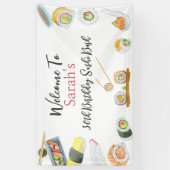 Waterverf Sushi en Sashimi welkom Verjaardag Spandoek (Verticaal)