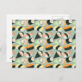 Waterverf Sushi Pattern Briefkaart (Voorkant / Achterkant)