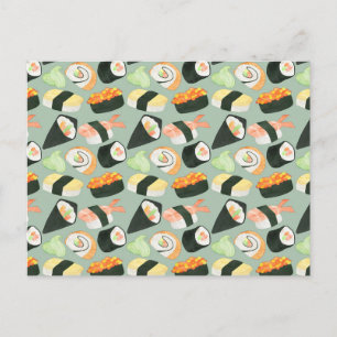 Waterverf Sushi Pattern Briefkaart