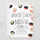 Waterverf Sushi Teen Birthday Hibachi Kaart (Voorkant)