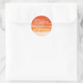 waterverf swash sinaasappel bruiloft ronde sticker (Tas)