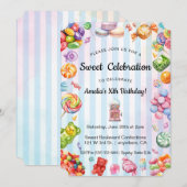 Waterverf Sweet Celebration Snoep Kind jarig Kaart (Voorkant / Achterkant)
