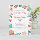 Waterverf Sweet-kerstfeest uitnodiging (Staand voorkant)