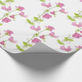 Waterverf Sweet Pea Flower Pattern Floral Design Cadeaupapier (Hoek)