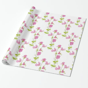 Waterverf Sweet Pea Flower Pattern Floral Design Cadeaupapier