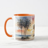 Waterverf Sweet Sunset Beach en Bus Mok (Links)