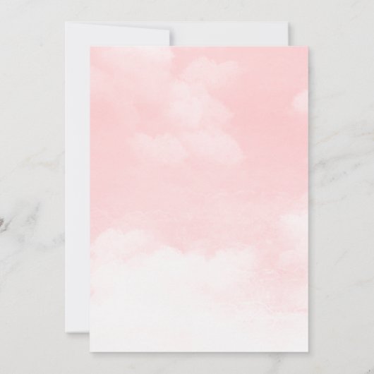 Waterverf symfonie in roze co-ed meisje Baby showe Kaart (Achterkant)