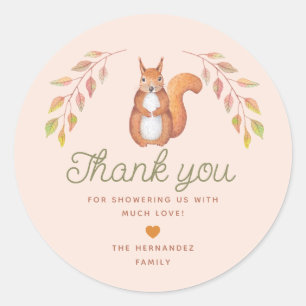 Waterverf Symmetrische Herfst Thema Baby shower Ronde Sticker