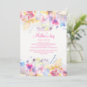 Waterverf Symphony Moederdag Uitnodiging (Staand voorkant)