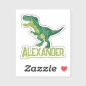 Waterverf T-rex Dinosaurus met Aangepaste Kinder N Sticker (Vel)