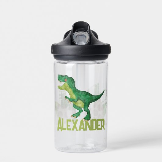 Waterverf T-rex Dinosaurus met Aangepaste Kinder N Waterfles (Voorkant)