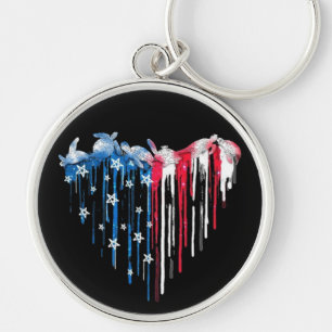 Waterverf T-Shirt Cute Animal Heart Sleutelhanger