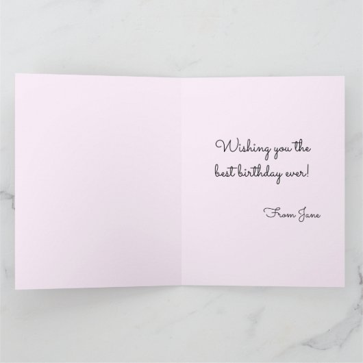 Waterverf taart en roze rozen kaart (Binnen)