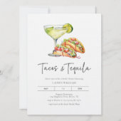 Waterverf Tacos & Tequila Vrijgezellenfeest Kaart (Voorkant)