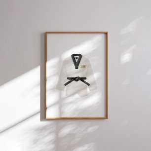 Waterverf  Taekwondo dobok poster