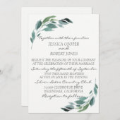 Waterverf tak bruiloft uitnodiging (Voorkant / Achterkant)