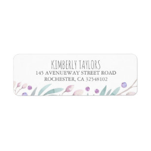 waterverf takken en bessen bos etiket