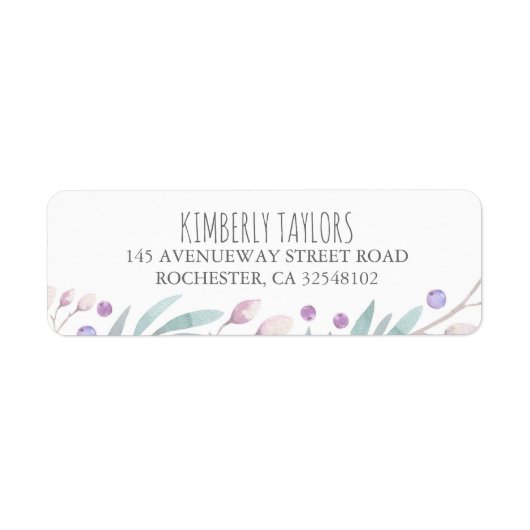 waterverf takken en bessen bos etiket (Voorkant)