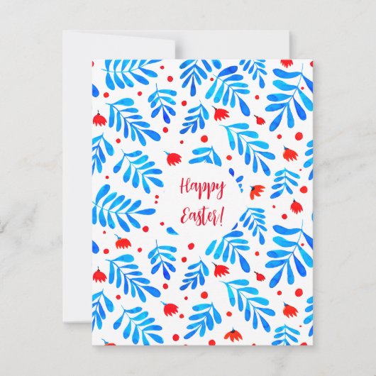 Waterverf takken en bloemen Pasen Kaart (Voorkant)