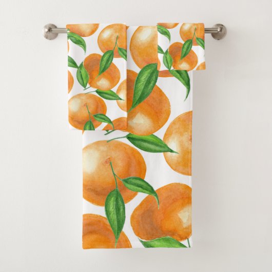 Waterverf tangerines bad handdoek (Insitu)