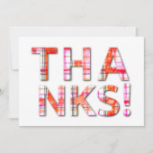 Waterverf Tartan Plaid Pinks Sinaasappels Patroon Bedankkaart (Voorkant)