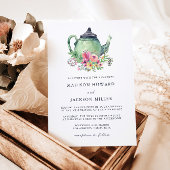 Waterverf Tea Party Wedding Kaart