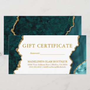 Waterverf Teal Marmor Gouden Cijfercertificaat